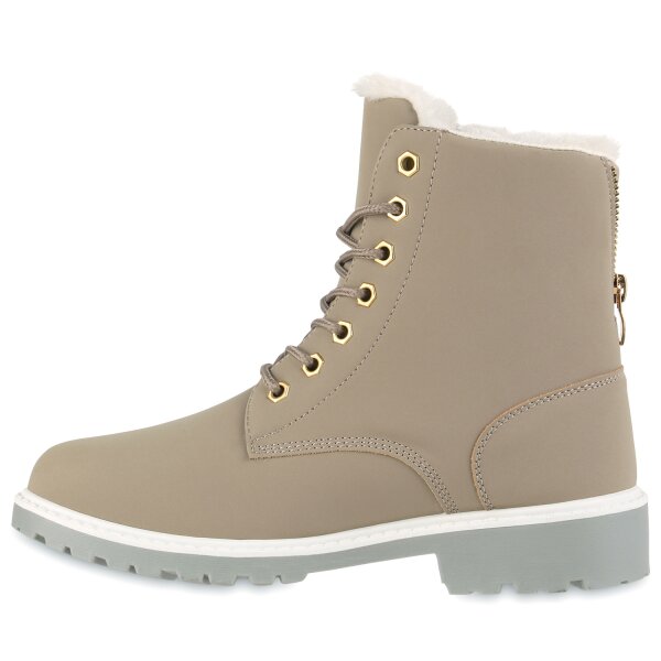 Damen Worker Boots in Grau