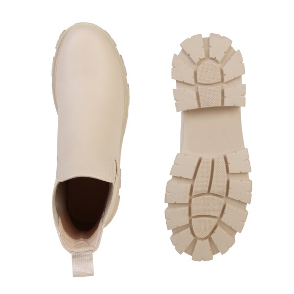 Damen Plateau Boots in Beige