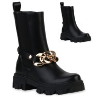 Damen Plateau Boots in Schwarz