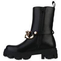 Damen Plateau Boots in Schwarz