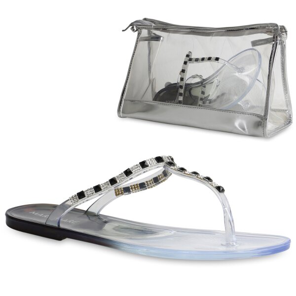 Damen Zehentrenner in Schwarz Colorless