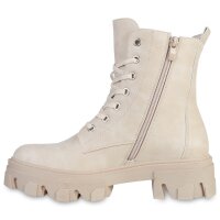 Damen Plateau Boots in Beige