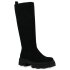 Damen Plateaustiefel in Schwarz Velours