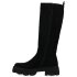 Damen Plateaustiefel in Schwarz Velours