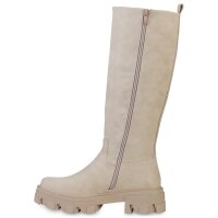 Damen Plateaustiefel in Nude