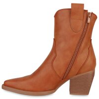 Damen Cowboy Boots in Hellbraun
