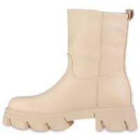Damen Plateau Boots in Beige