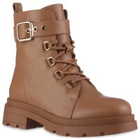 Damen Schnürstiefeletten in Hellbraun