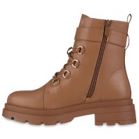 Damen Schnürstiefeletten in Hellbraun