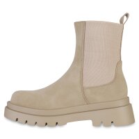 Damen Plateau Boots in Khaki