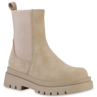 Damen Plateau Boots in Khaki