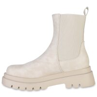 Damen Plateau Boots in Beige