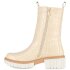 Damen Plateaustiefel in Beige Kroko
