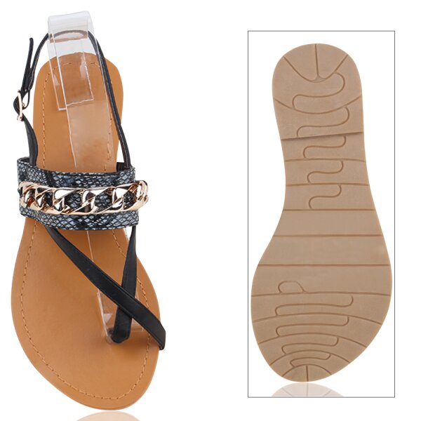 Damen Zehentrenner in Schwarz