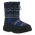 Kinder Winter Boots in Dunkelblau Hellblau Weiss Muster