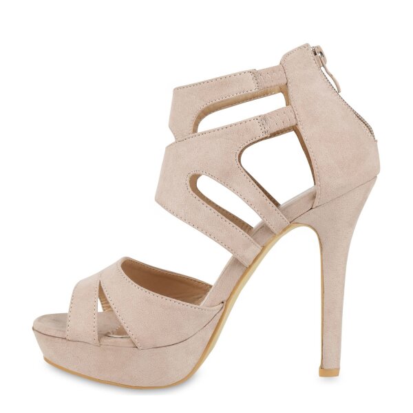 Damen Plateau Sandaletten in Creme