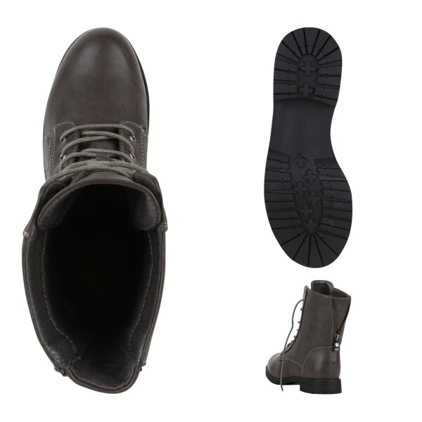 Damen Schnürstiefeletten in Grau