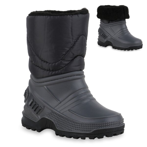 Kinder Winter Boots in Grau Schwarz