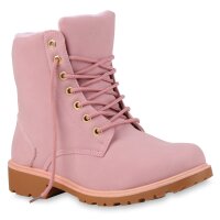 Damen Worker Boots in Rosa