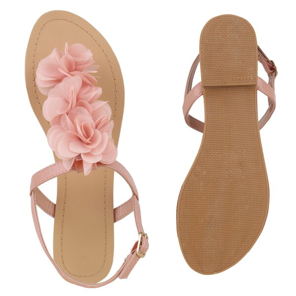 Damen Zehentrenner in Apricot