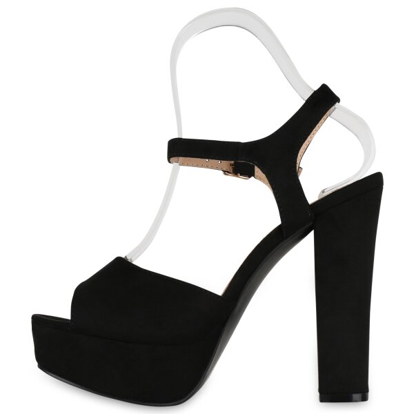 Damen Plateau Sandaletten in Dunkelblau