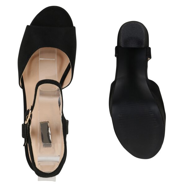 Damen Plateau Sandaletten in Dunkelblau