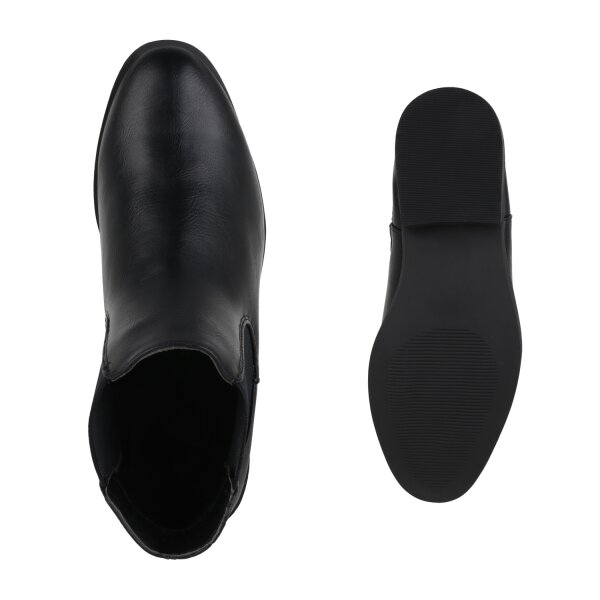 Damen Chelsea Boots in Schwarz PU