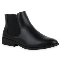 Damen Chelsea Boots in Schwarz PU