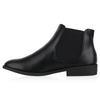 Damen Chelsea Boots in Schwarz PU