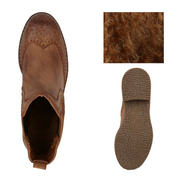 Damen Chelsea Boots in Hellbraun