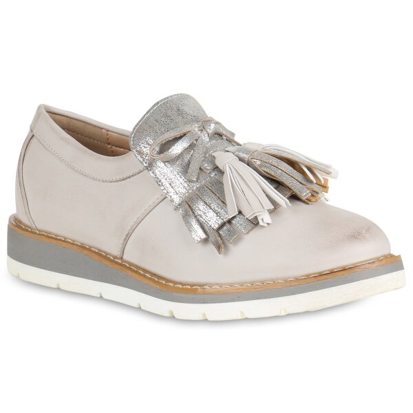 Damen Loafers in Hellgrau