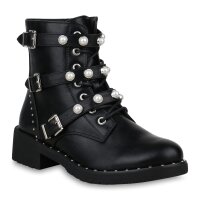 Damen Schnürstiefeletten in Schwarz