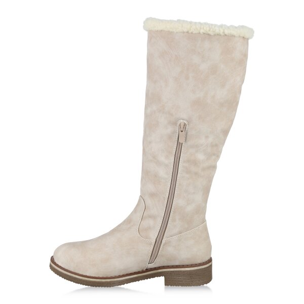 Damen Winterstiefel in Creme