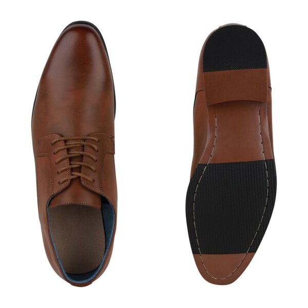 Herren Klassische Schnürer in Hellbraun PU