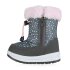 Kinder Winter Boots in Grau Rosa Weiss Muster